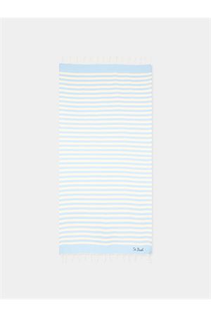 Telo mare in cotone blu e beige SAINT BARTH KIDS | FOUT01200657L